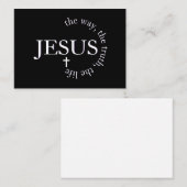 イエス・ウェイ、真実、人生ヨハネ14:6十字架 ノートカード (正面/裏面)