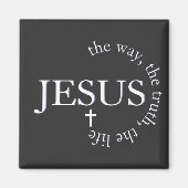 イエス・ウェイ、真実、人生ヨハネ14:6十字架 マグネット (正面)