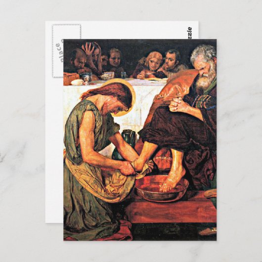 イエス・ウォッシング・ピーターの足 ポストカード (正面/裏面)