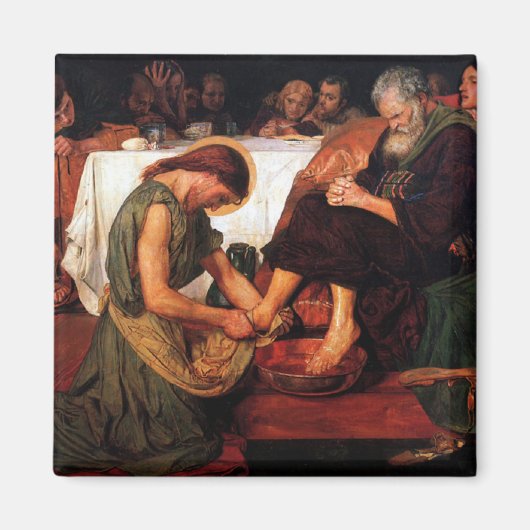 イエス・ウォッシング・ピーターの足 マグネット (正面)