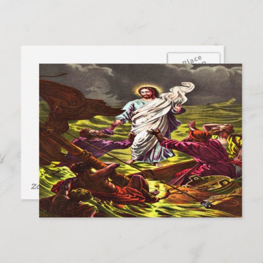 イエス・ウォークオン・ウォーター葉書 ポストカード (正面/裏面)