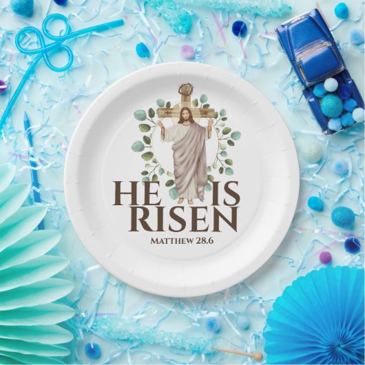 イエス・ウッドン・クロス・ヘ・イースター・ホリデー ペーパープレート (パーティー)