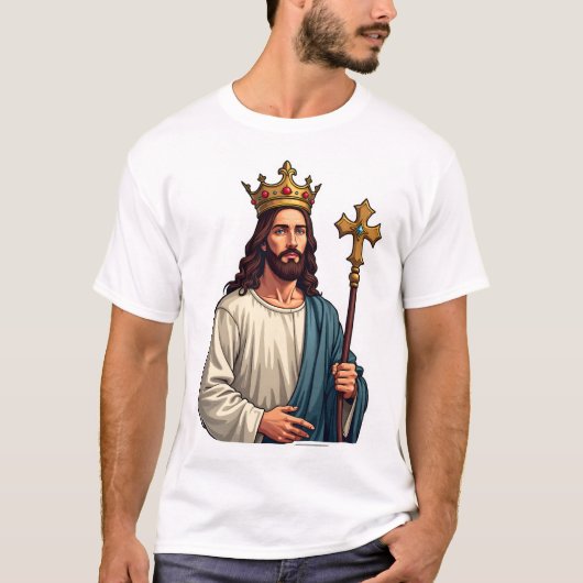イエス エターナル キング ヴィンテージ 彫刻Tシャツ Tシャツ (正面)