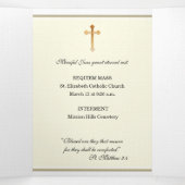 イエス・カトリック葬儀ハートの三重 三つ折りカード (内部中)