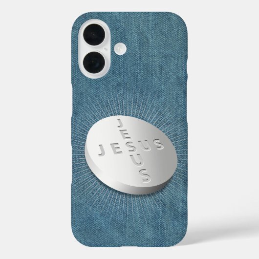 イエス・カレス・ピル・クリスチャン宗教信仰デニム Case-Mate iPhoneケース (裏面)