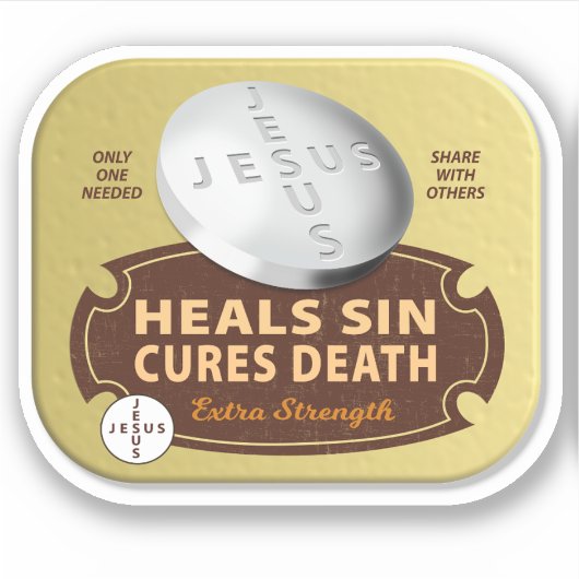 イエス・カーズピル – クリスチャン信仰神が病気を癒す シール (正面)