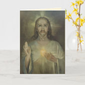 イエス·カードの奇跡的な聖なるハート空白のが中に カード (黄色い花)