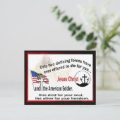 イエス・キリストおよびアメリカの兵士の郵便はがき ポストカード (スタンド正面)