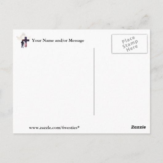 イエス・キリストおよびアメリカの兵士の郵便はがき ポストカード (裏面)