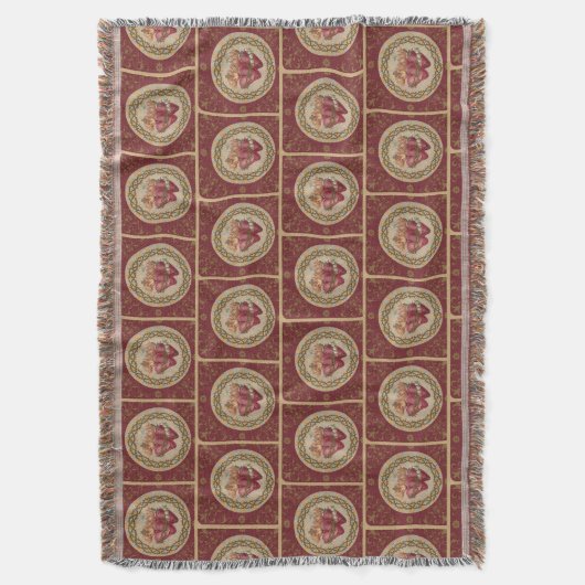 イエス・キリストおよびメリーのカトリック教徒の神聖で完全なハート スローブランケット (正面縦)