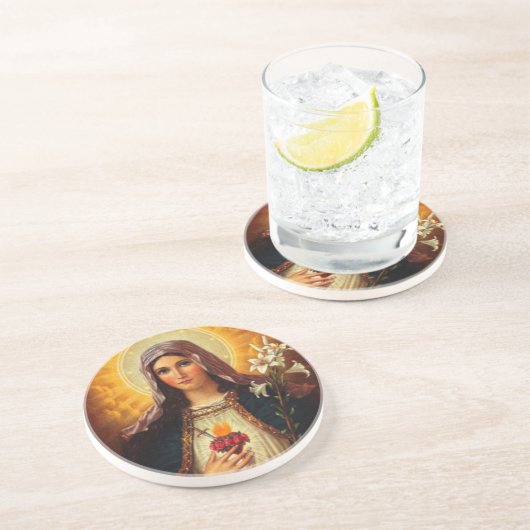 イエス・キリストおよびメリーの神聖なハートのキリスト教の芸術 コースター (側面)