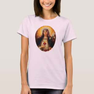イエス・キリストおよびメリーの神聖なハートのキリスト教の芸術 Tシャツ