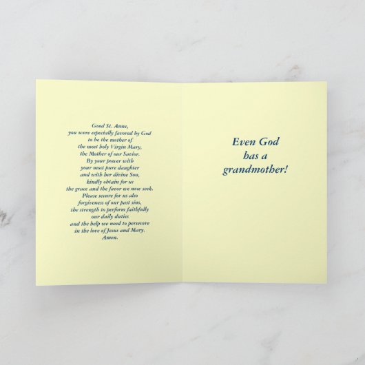 イエス・キリストおよびメリー挨拶状が付いているSt Ann カード (内部)