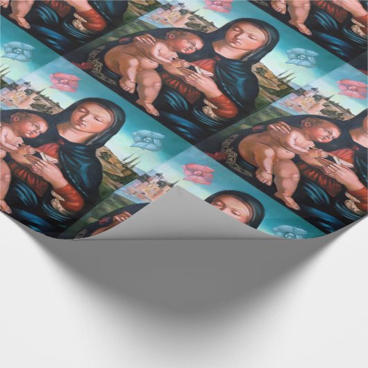 イエス・キリストおよび天使の賛美された聖母マリア ラッピングペーパー (角)