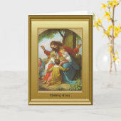 イエス・キリストおよび子供 カード (黄色い花)