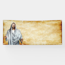 イエス・キリストおよび羊皮紙空白のな教会テンプレート 横断幕