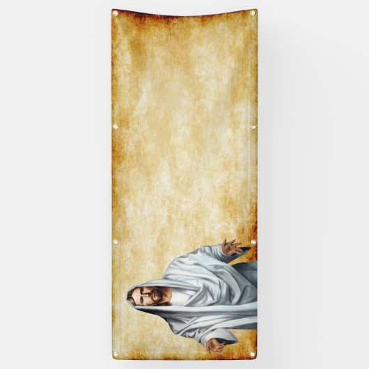 イエス・キリストおよび羊皮紙空白のな教会テンプレート 横断幕 (縦)