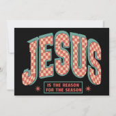 イエス・キリストがクリスマスの理由 クリスマス キリスト教 レトロ (正面)