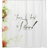 イエス・キリストがシャワーのカーテンを上げた シャワーカーテン (正面)