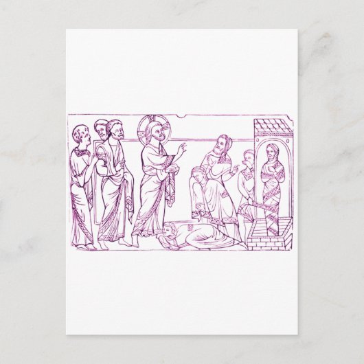 イエス・キリストがラザロを復活させる ポストカード (正面)