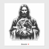 イエス・キリストが世界を持っているアートイラスト シール (シート)