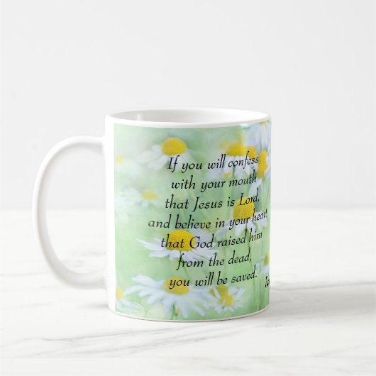イエス・キリストが主-ロマンの10:9であることを告白して下さい コーヒーマグカップ (左)