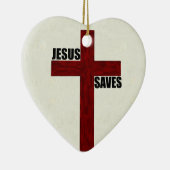 イエス・キリストが付いているキリスト教の十字は救います セラミックオーナメント (右)