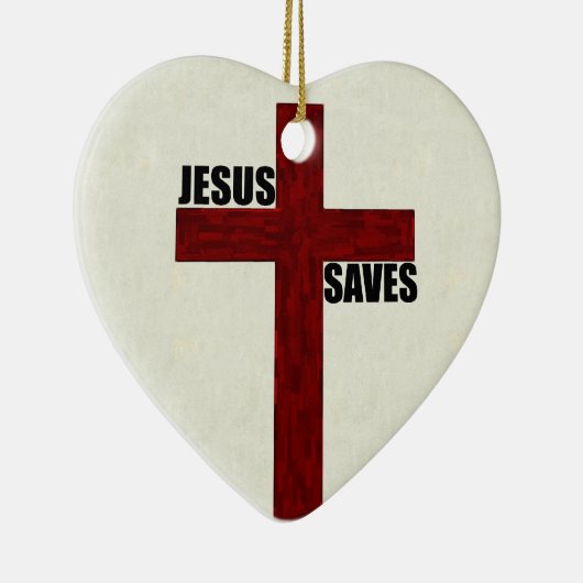 イエス・キリストが付いているキリスト教の十字は救います セラミックオーナメント (右)