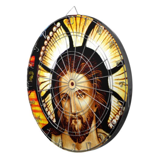 イエス・キリストが付いている投げ矢 ダーツボード (正面右)