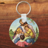 イエス・キリストが子どもたちを愛するキーチェーン キーホルダー (正面)
