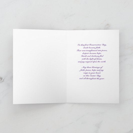 イエス・キリストが復活し、復活祭の復活 シーズンカード (内部)