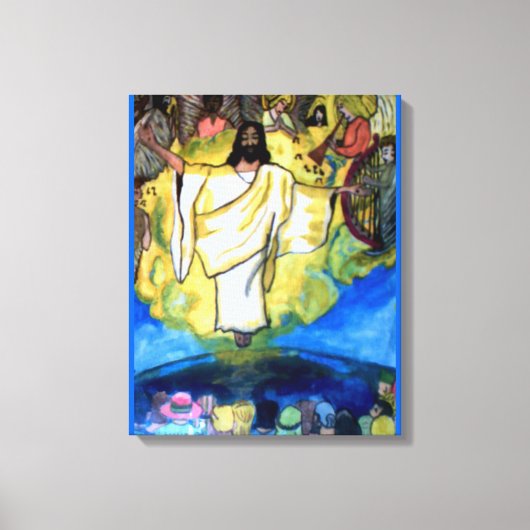 イエス・キリストが戻る、歓喜。 キャンバスプリント (正面)