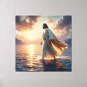 イエス・キリストが水の上を歩く キャンバスプリント 絵画 (正面)