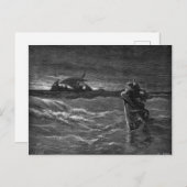 イエス・キリストが水の上を歩く ポストカード (正面/裏面)