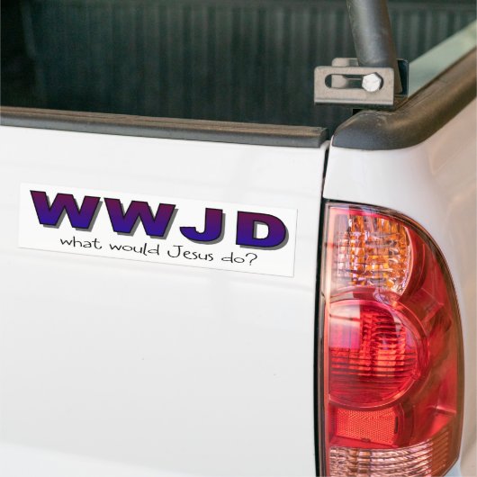 "イエス・キリストする何がWWJD" バンパーステッカー (トラック上)