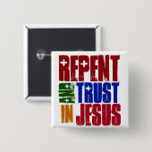 イエス・キリストで後悔し、信頼して下さい 缶バッジ (正面&裏面)
