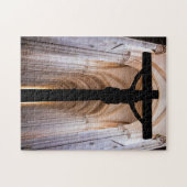 イエス・キリストとの十字架。ゴシック様式アルコバカアビー ジグソーパズル (横)