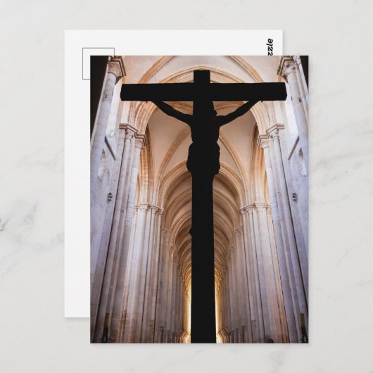 イエス・キリストとの十字架。ゴシック様式アルコバカアビー ポストカード (正面/裏面)