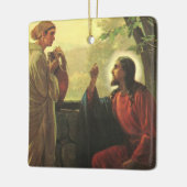 イエス・キリストとよいサマリア人井戸で セラミックオーナメント (左)