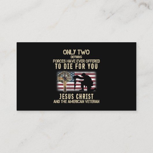 イエス・キリストとアメリカ退役軍人は死ぬことができる21 名刺 (裏面)