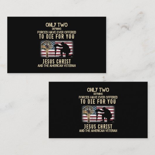 イエス・キリストとアメリカ退役軍人は死ぬことができる21 名刺 (正面/裏面)
