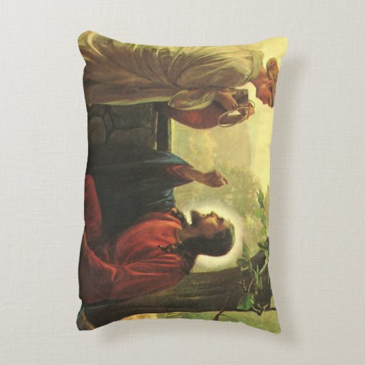 イエス・キリストとサマリアの善き人 井戸で アクセントクッション (裏面(縦))