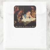 イエス・キリストとマリア、ベツレヘム・クリスマス・ステッカー スクエアシール (バッグ)