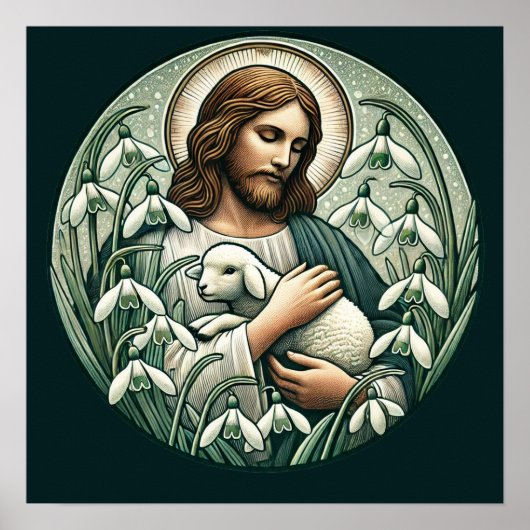 イエス・キリストと子羊の復活祭の日曜日 ポスター (正面)