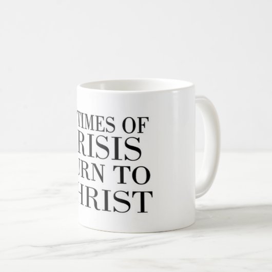 イエス・キリストと祈りの言葉は困る コーヒーマグカップ (正面右)