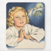 イエス・キリストに祈る少女、就寝時の祈り マウスパッド (正面)