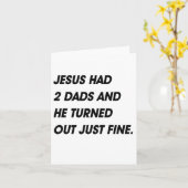 イエス・キリストに2人のパパおよびひっくり返された罰金がありました カード (黄色い花)