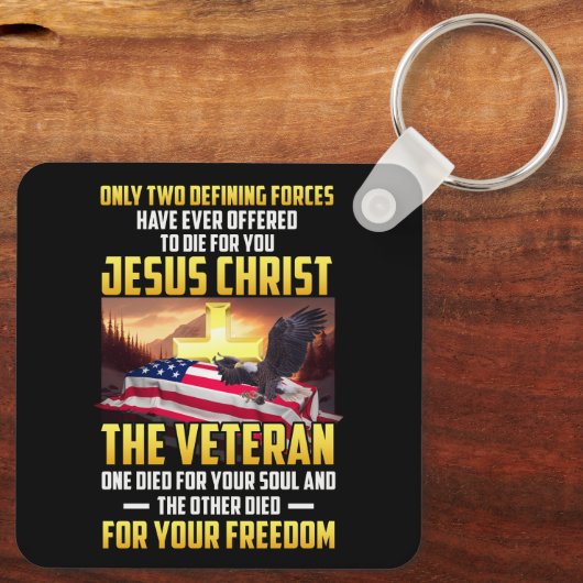 イエス・キリストのために死ぬのは二つの定義された力だけだ キーホルダー (裏面)