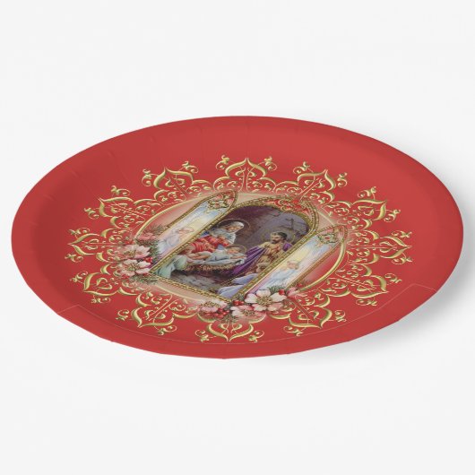 イエス・キリストのためのクリスマスの出生の誕生会 ペーパープレート (アングル)