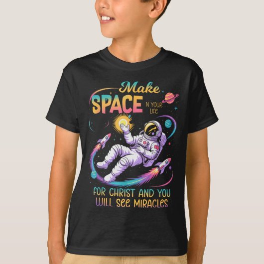 イエス・キリストのためのスペースを人生に Tシャツ (正面)